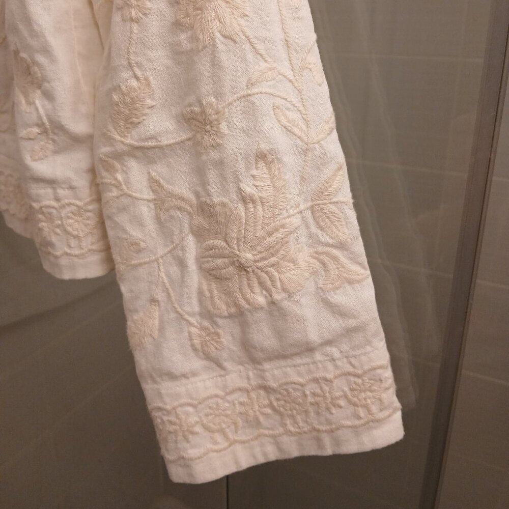 ZARA Embroidered Cream Jacket - Picture 4 of 12